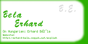 bela erhard business card